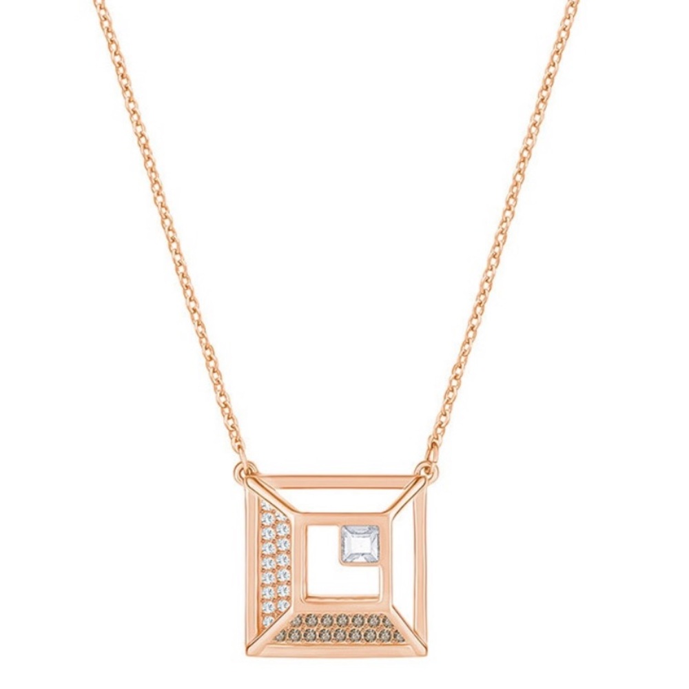 Swarovski Rose Gold Hillock Square Pendant
